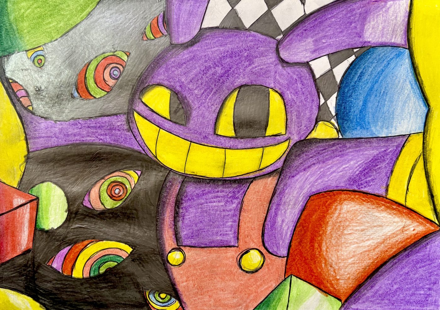 Estilo cartoon colorido canetinha