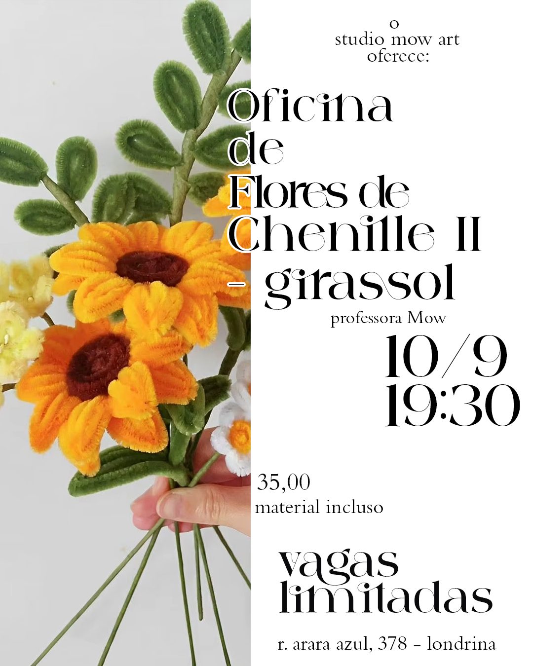 Flor de Chenille II - Girassol