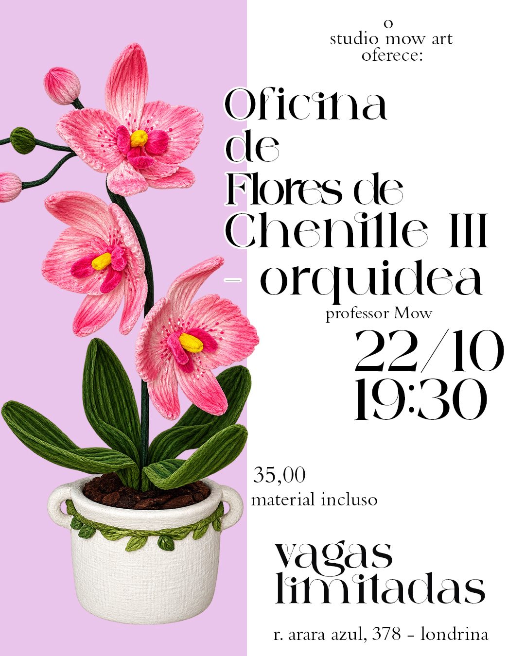 Flor de Chenille III - Orquídea